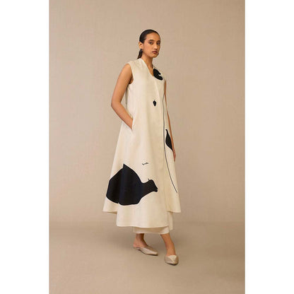 AMPM Ivory Dilshad Jacket with Palazzo (Set of 2)