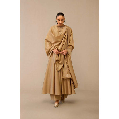 AMPM Beige Dilana Kurta with Palazzo and Dupatta (Set of 3)