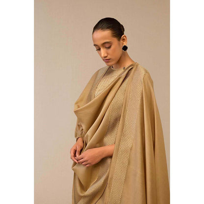 AMPM Beige Dilana Kurta with Palazzo and Dupatta (Set of 3)