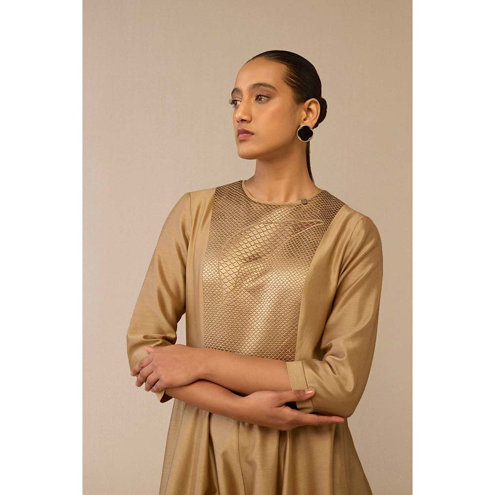 AMPM Beige Dilana Kurta with Palazzo and Dupatta (Set of 3)