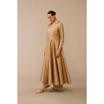 AMPM Beige Dilana Kurta with Palazzo and Dupatta (Set of 3)