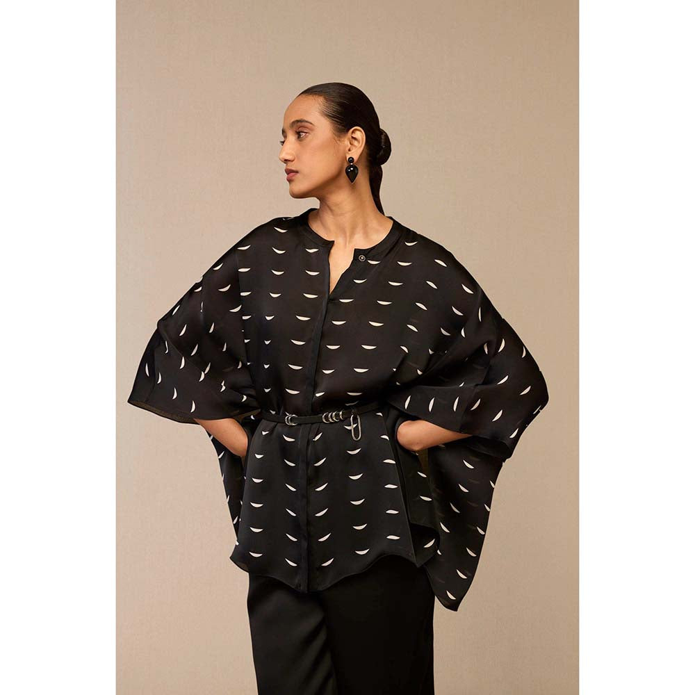 AMPM Black Dilsanjh Shirt with Palazzo and Belt (Set of 3)