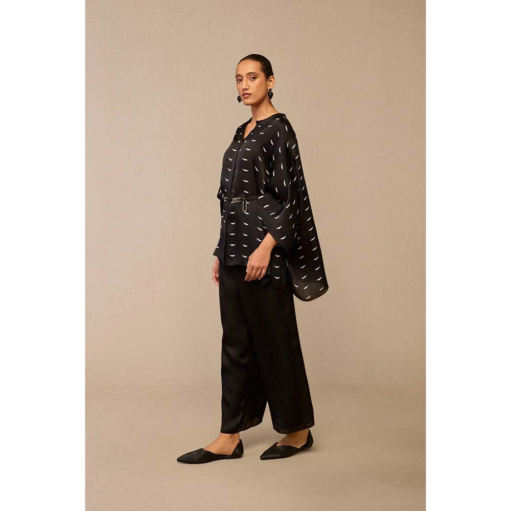 AMPM Black Dilsanjh Shirt with Palazzo and Belt (Set of 3)