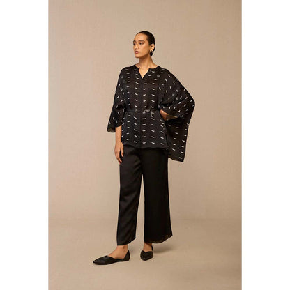 AMPM Black Dilsanjh Shirt with Palazzo and Belt (Set of 3)