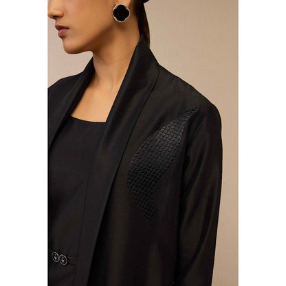 AMPM Black Dil-E-Zaar Jacket with Dress and Belt (Set of 3)