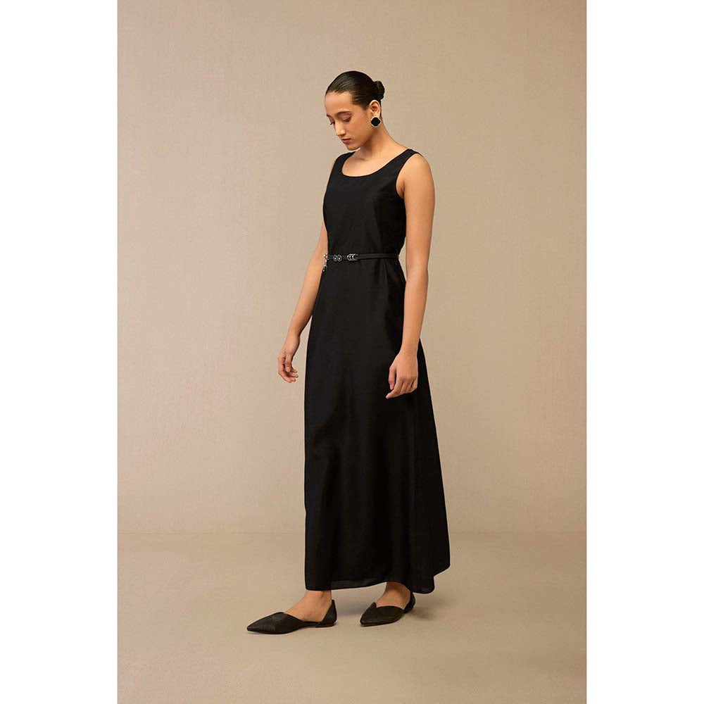 AMPM Black Dil-E-Zaar Jacket with Dress and Belt (Set of 3)