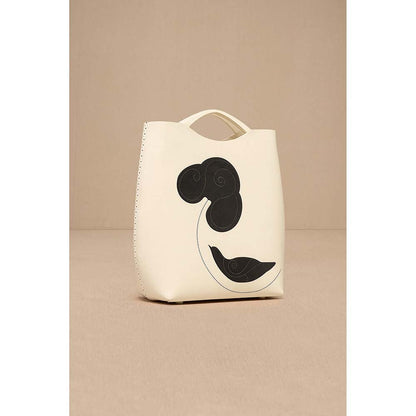 AMPM White Dilmeet Tote Bag with Detachable Straps