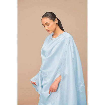 AMPM Svara Ice Blue Kurta with Palazzo and Dupatta (Set of 3)
