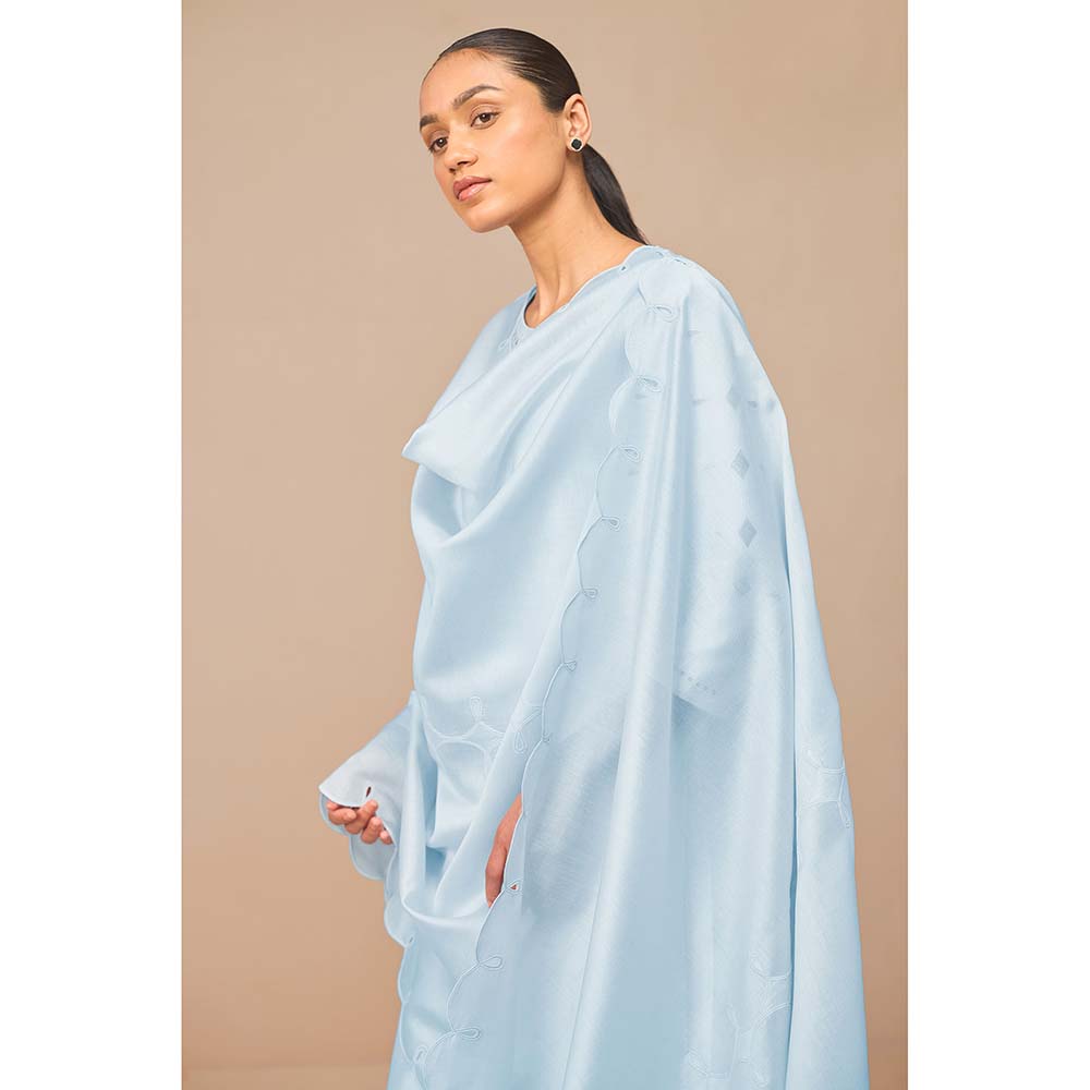 AMPM Svara Ice Blue Kurta with Palazzo and Dupatta (Set of 3)