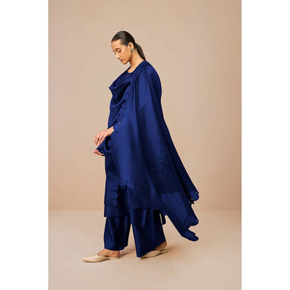 AMPM Svara Deep Blue Kurta with Palazzo and Dupatta (Set of 3)