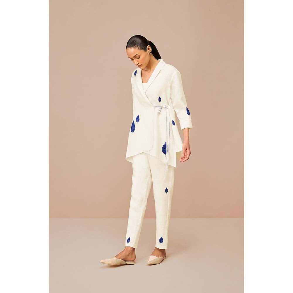 AMPM White Dahlia Printed Co-Ord (Set of 3)