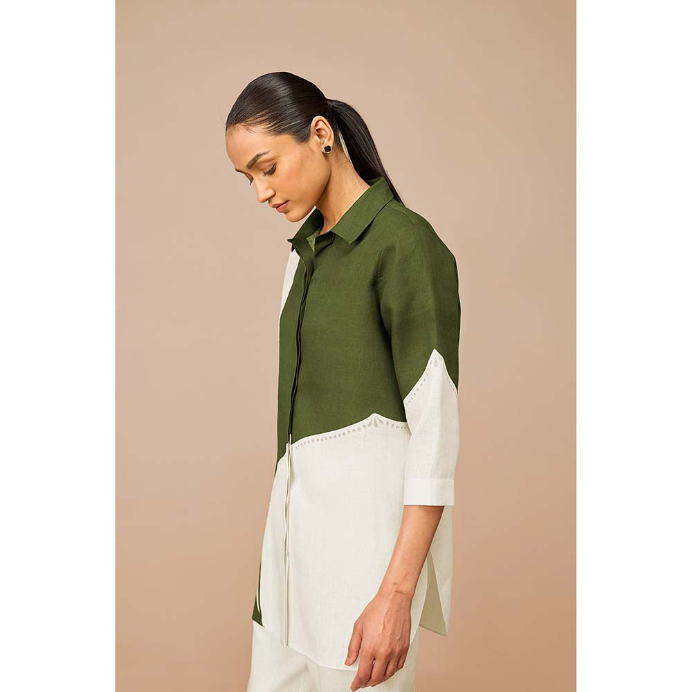 AMPM Olive Zelda Colorblock Shirt