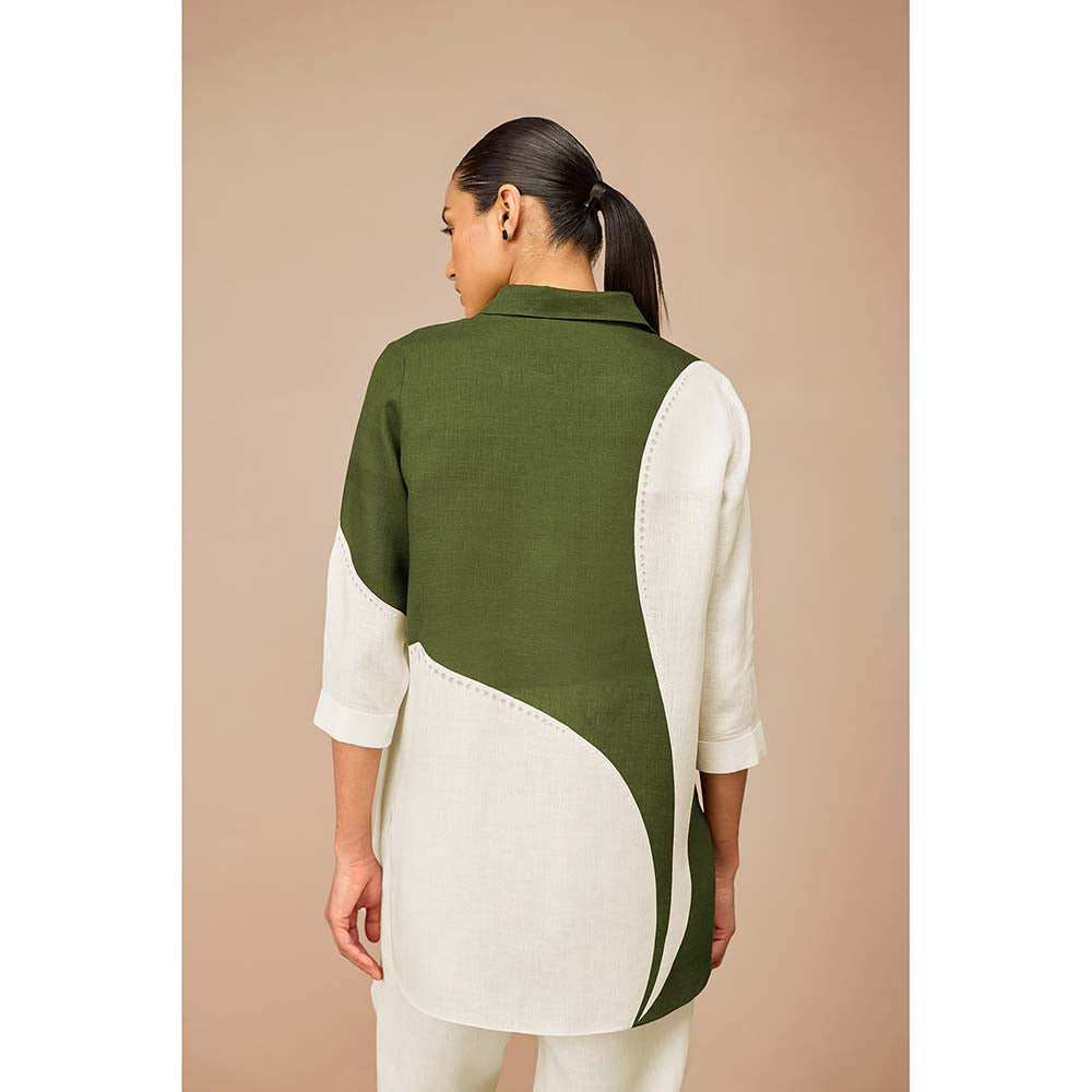 AMPM Olive Zelda Colorblock Shirt