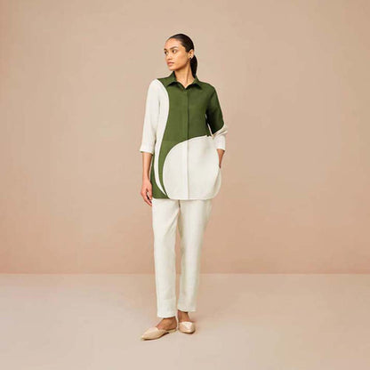 AMPM Olive Zelda Colorblock Co-Ord (Set of 3)