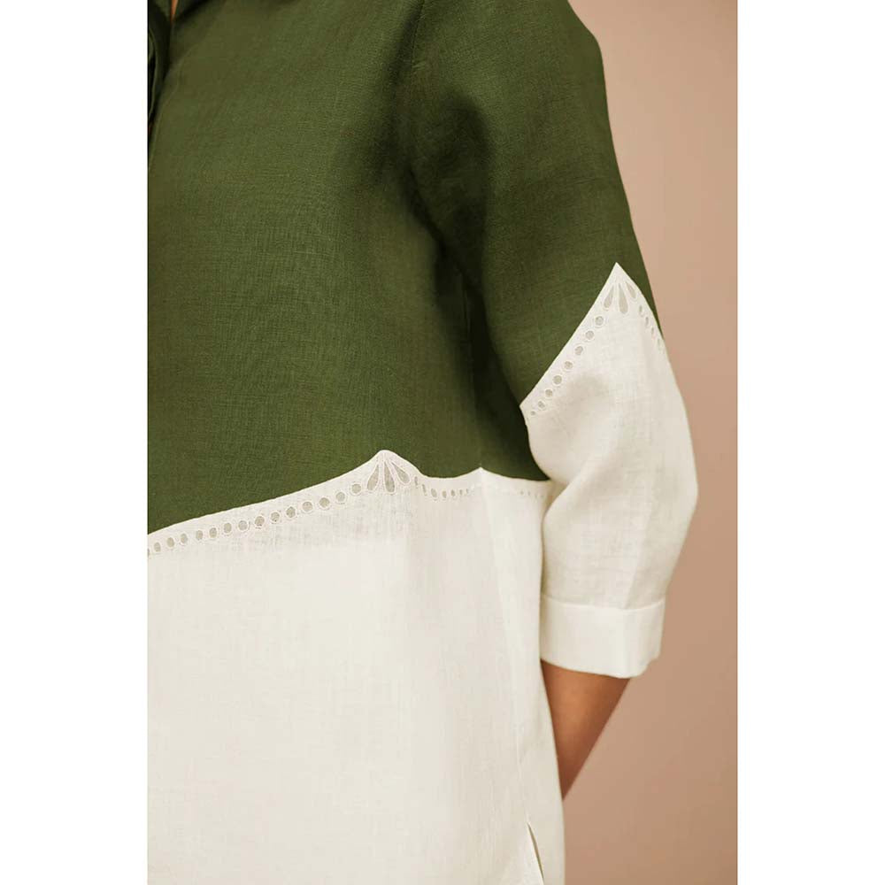AMPM Olive Zelda Colorblock Co-Ord (Set of 3)