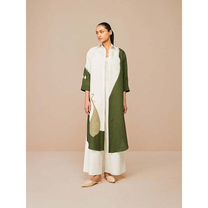 AMPM Olive Nova Colorblock Jacket with Inner and Palazzo (Set of 3)
