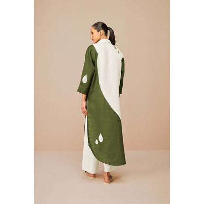 AMPM Olive Nova Colorblock Jacket with Inner and Palazzo (Set of 3)