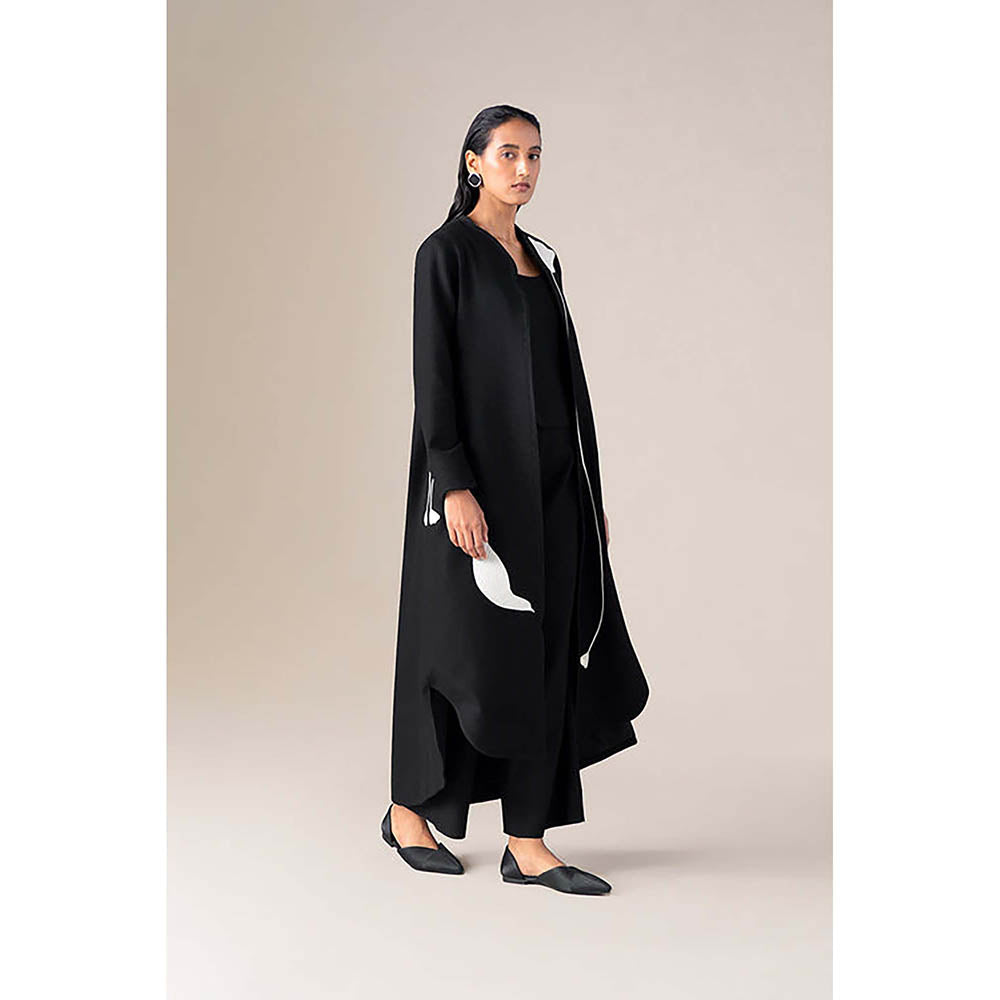 AMPM Zahir Black Jacket with Top and Palazzo