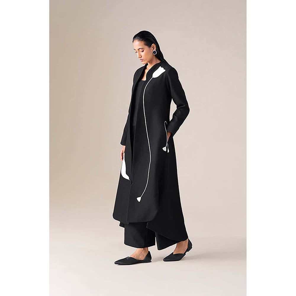 AMPM Zahir Black Jacket with Top and Palazzo