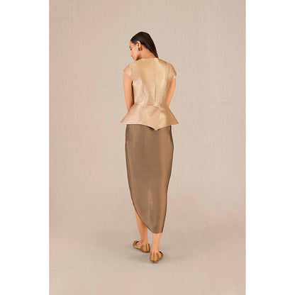 AMPM Abrah Gold Jacket and Skirt