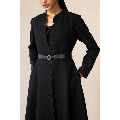AMPM Veda Black Inner Jacket with Pant and Belt