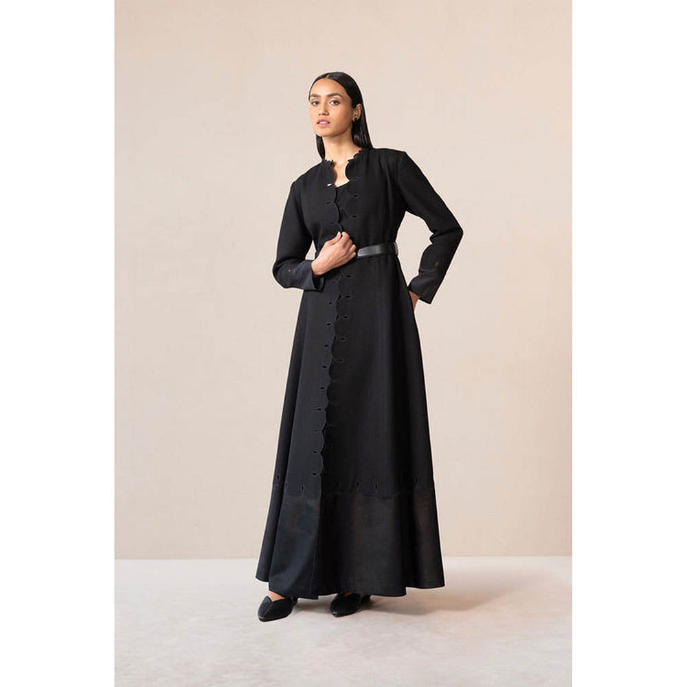 AMPM Veda Black Inner Jacket with Pant and Belt