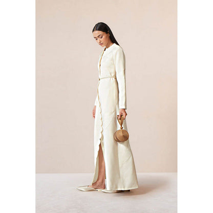 AMPM Nahid Ivory Jacket with Pant and Belt
