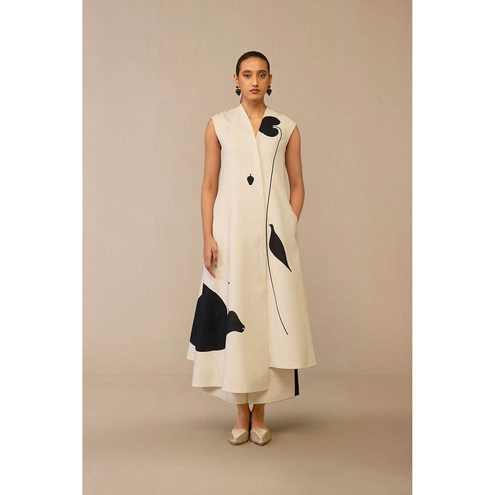 AMPM Dilshad Ivory Jacket with Palazzo