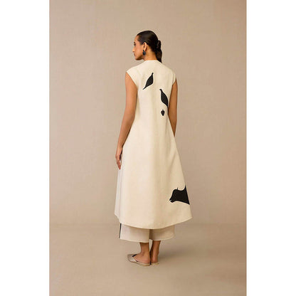 AMPM Dilshad Ivory Jacket with Palazzo
