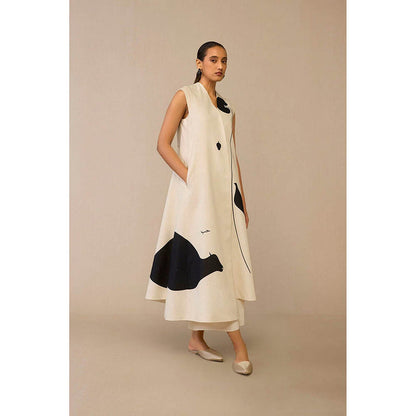 AMPM Dilshad Ivory Jacket with Palazzo