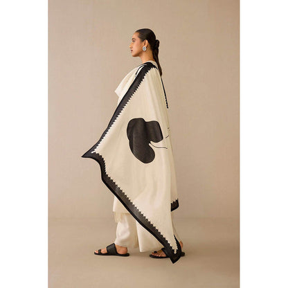 AMPM Dilruba Ivory Anarkali Kurta with Palazzo and Dupatta
