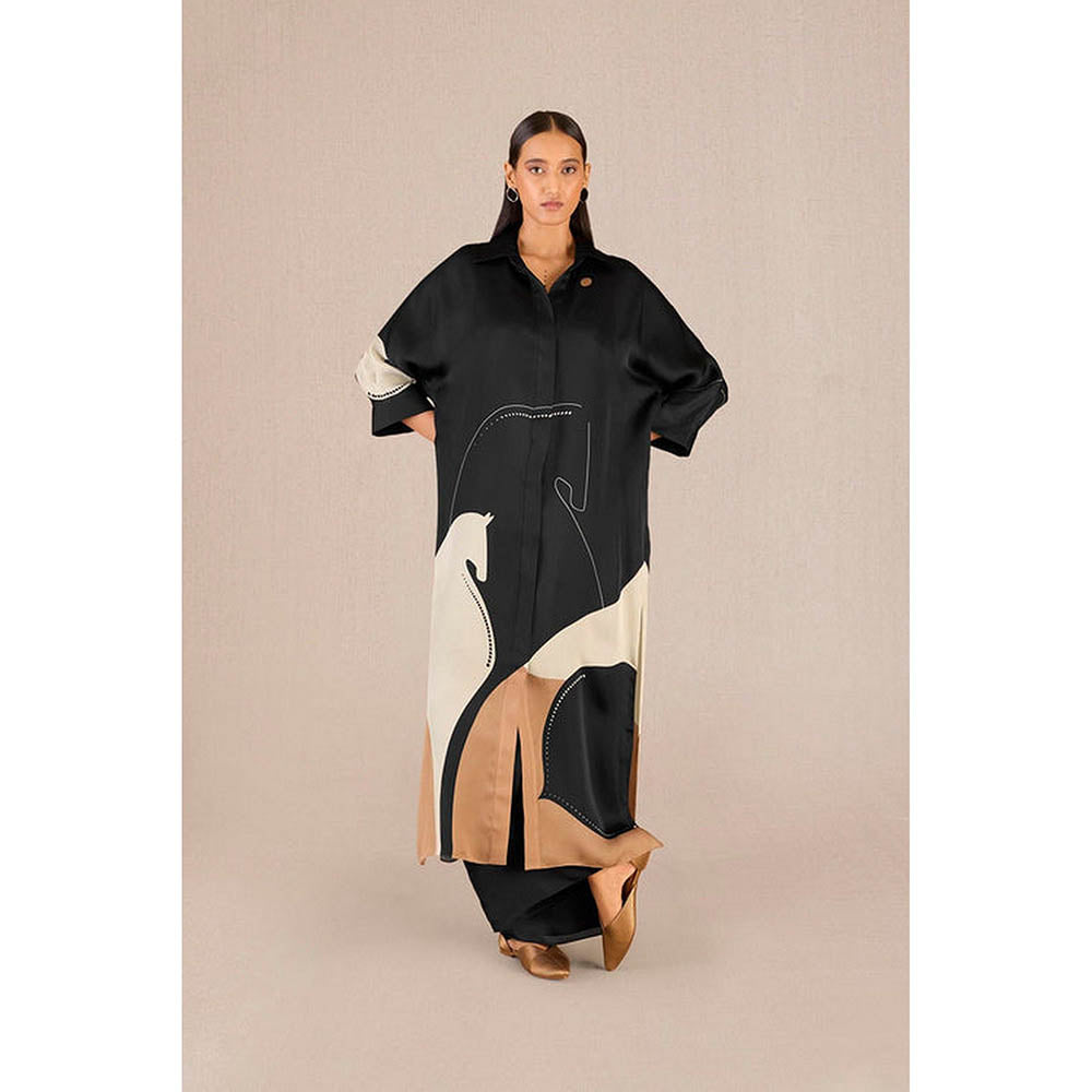 AMPM Maysa Black Kurta with Palazzo and Inner