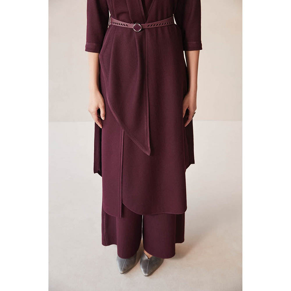 AMPM Razan Burgundy Kurta with Palazzo