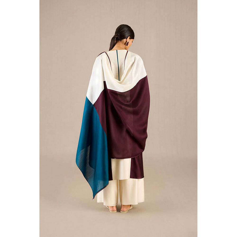 AMPM Araiah Burgundy Kurta with Palazzo and Dupatta
