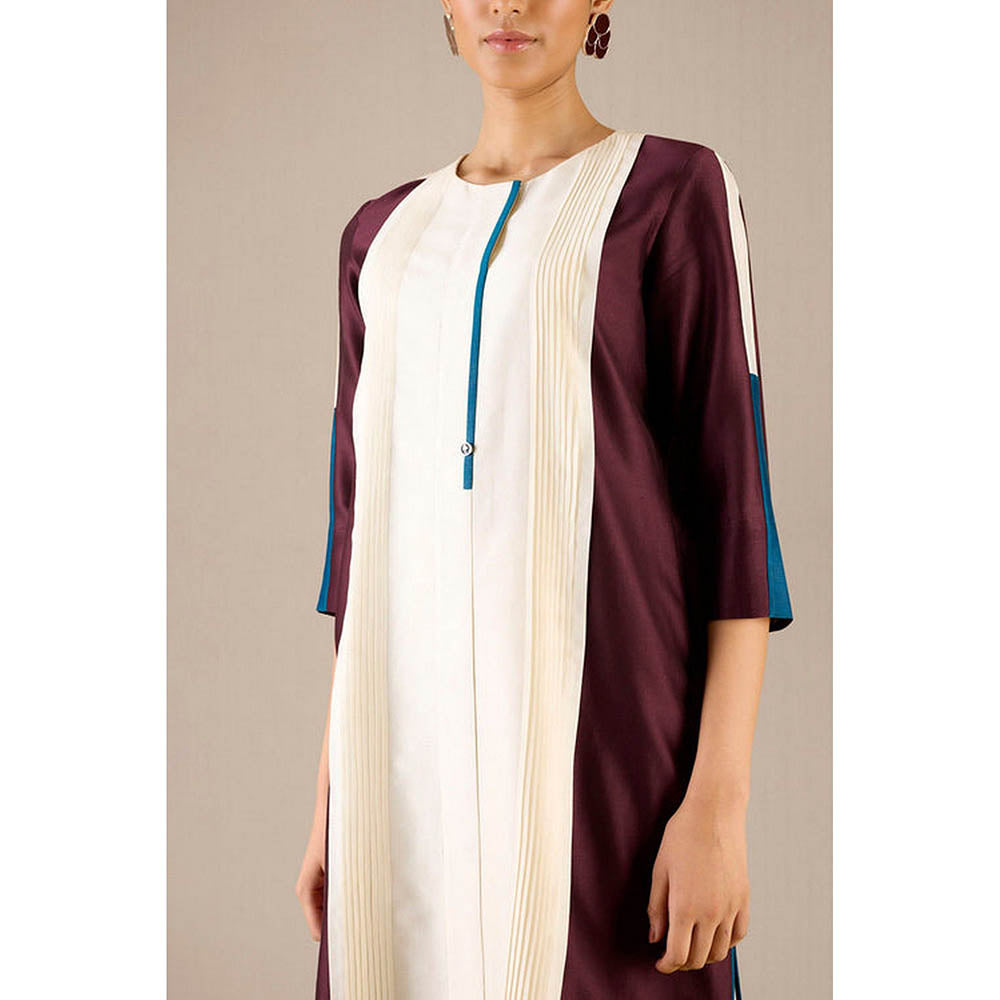 AMPM Araiah Burgundy Kurta with Palazzo and Dupatta