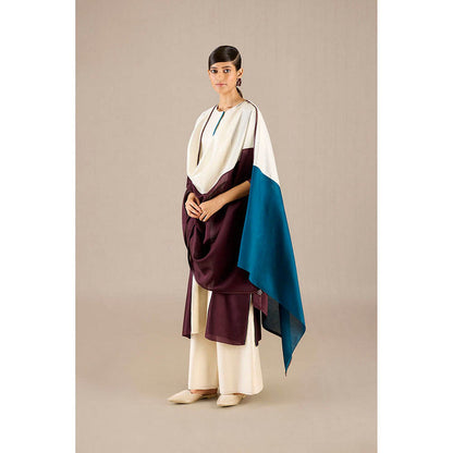 AMPM Araiah Burgundy Kurta with Palazzo and Dupatta