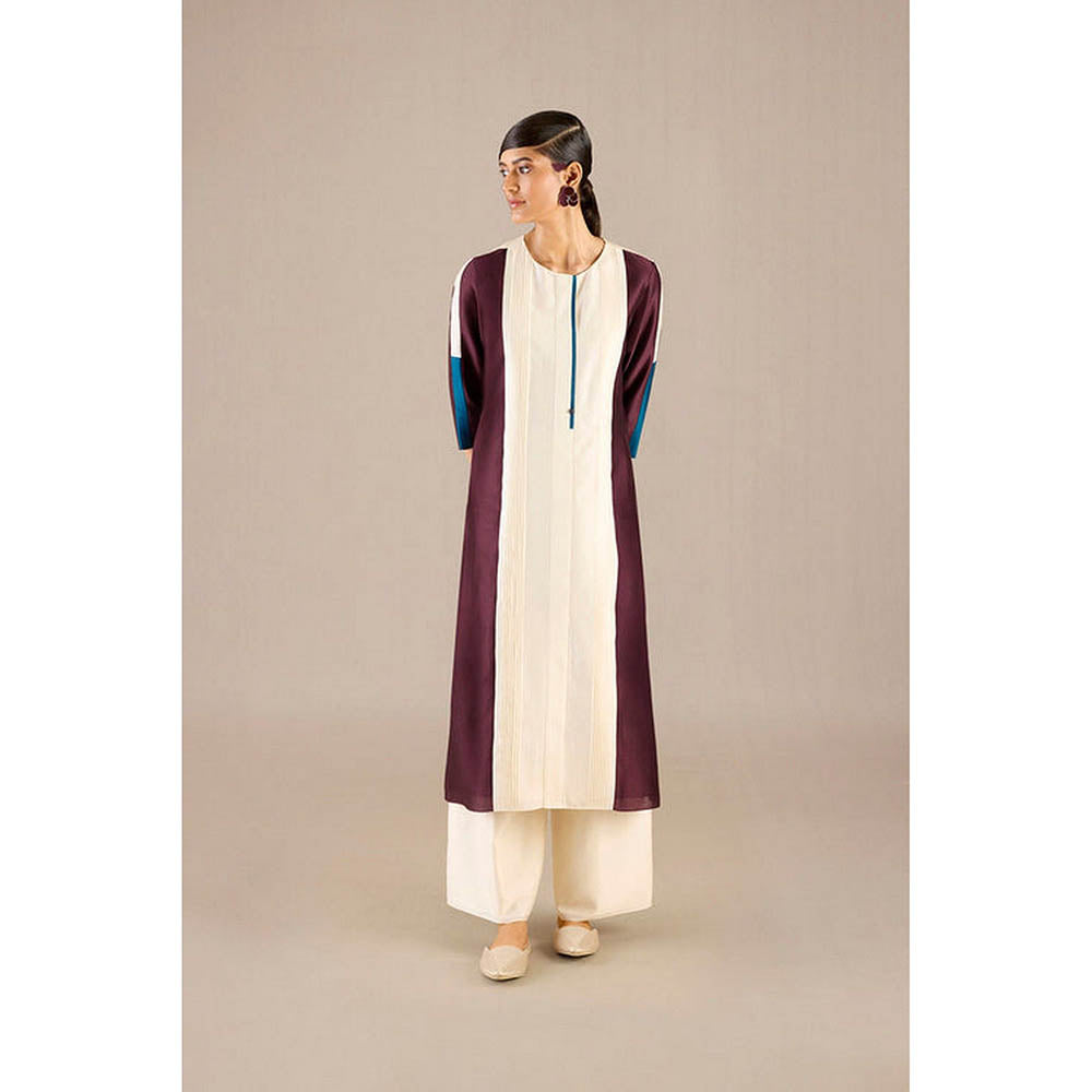 AMPM Araiah Burgundy Kurta with Palazzo and Dupatta