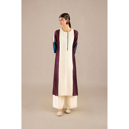 AMPM Araiah Burgundy Kurta with Palazzo and Dupatta