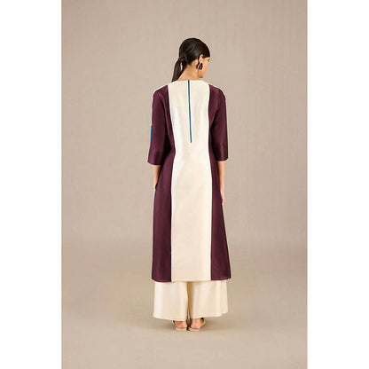 AMPM Araiah Burgundy Kurta with Palazzo and Dupatta