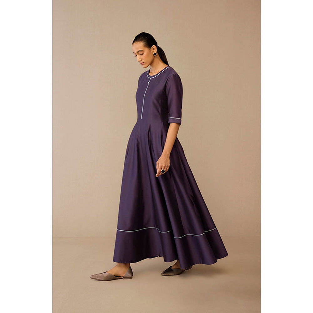 AMPM Viha Purple Anarkali Kurta with Pant and Dupatta
