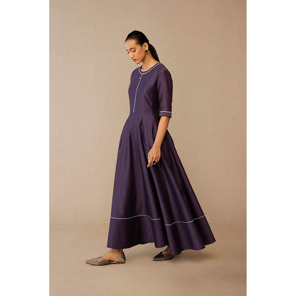 AMPM Viha Purple Anarkali Kurta with Pant and Dupatta
