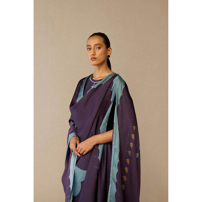 AMPM Viha Purple Anarkali Kurta with Pant and Dupatta