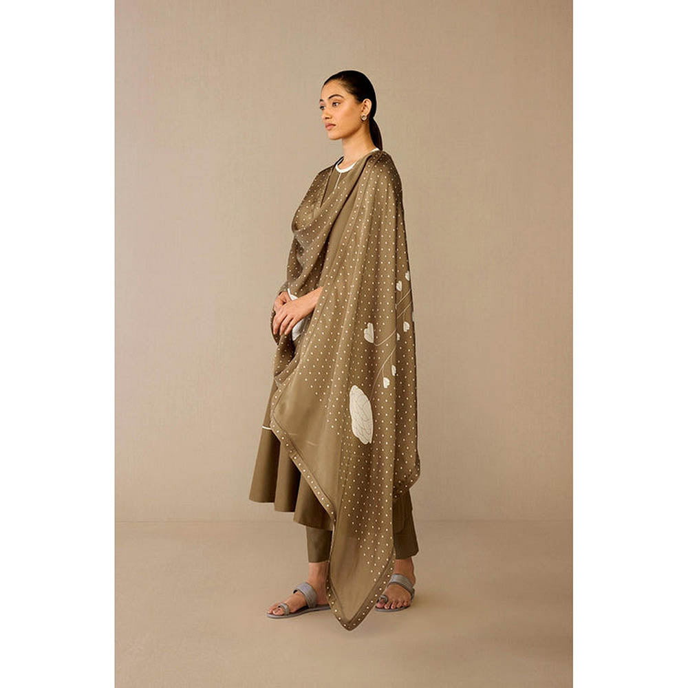 AMPM Erisha Taupe Anarkali Kurta with Pant and Dupatta
