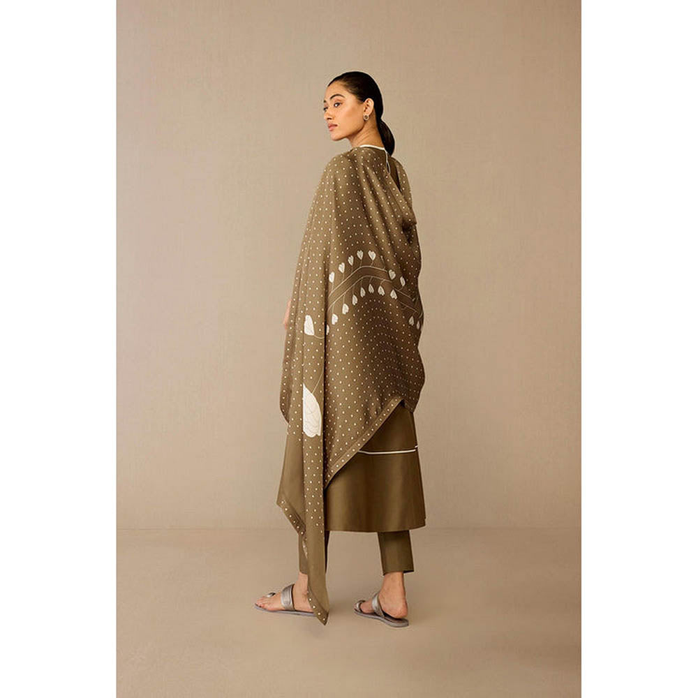 AMPM Erisha Taupe Anarkali Kurta with Pant and Dupatta