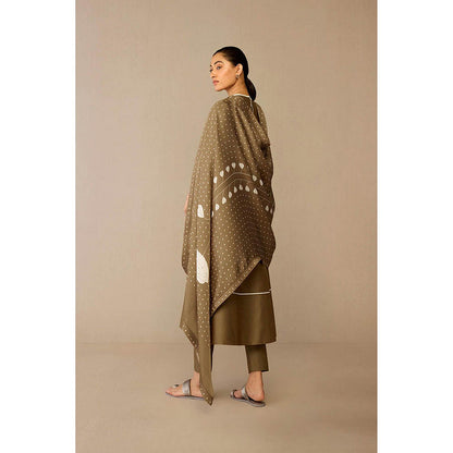 AMPM Erisha Taupe Anarkali Kurta with Pant and Dupatta