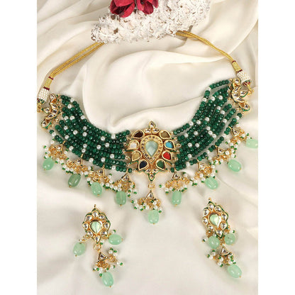 Amreli Jaipur Kundan Choker with Earrings