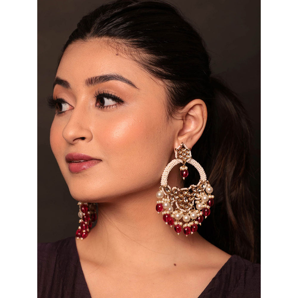 Amreli Jaipur Kundan Pearl Chandbalis Earrings