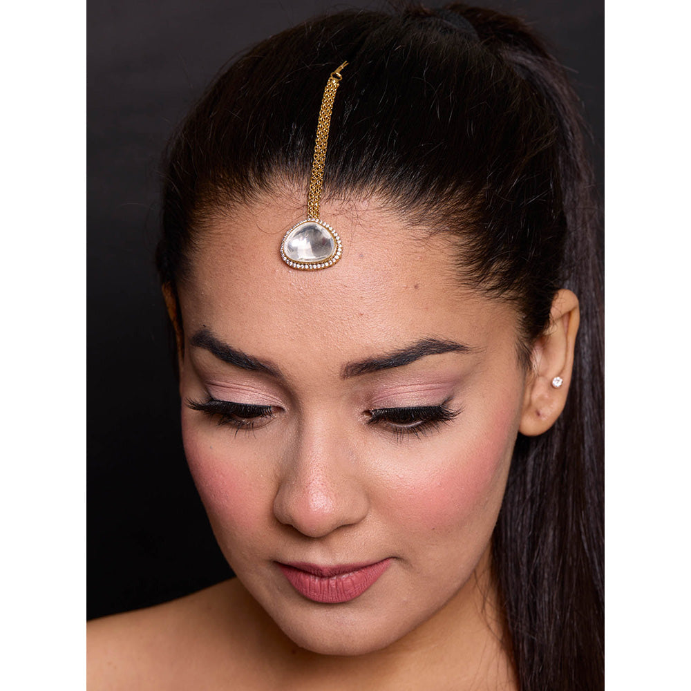 Amreli Jaipur Gold Plated Polki Maangtika