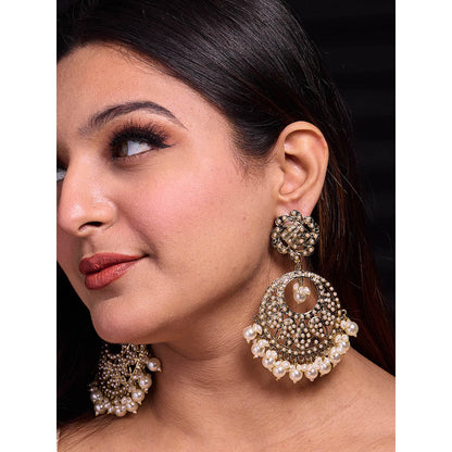 Amreli Jaipur Kundan Pearl Chandbalis Earrings