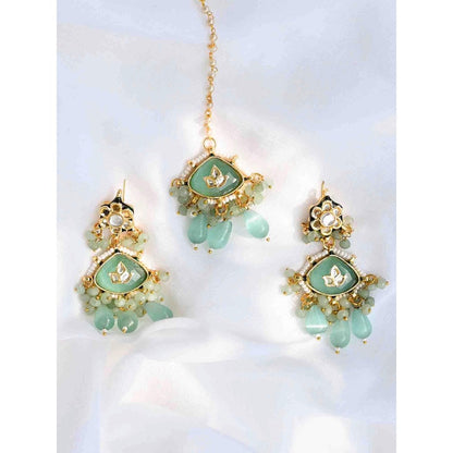 Amreli Jaipur Carving Earrings with Maangtika